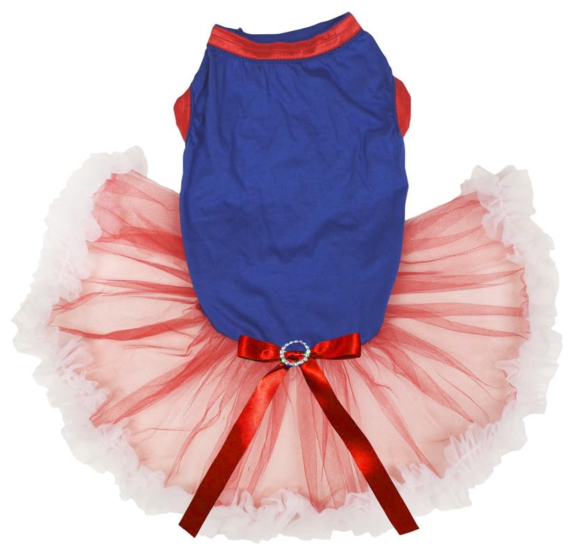 Chemise bleue tutu pour chien motif uni et finitions soignées