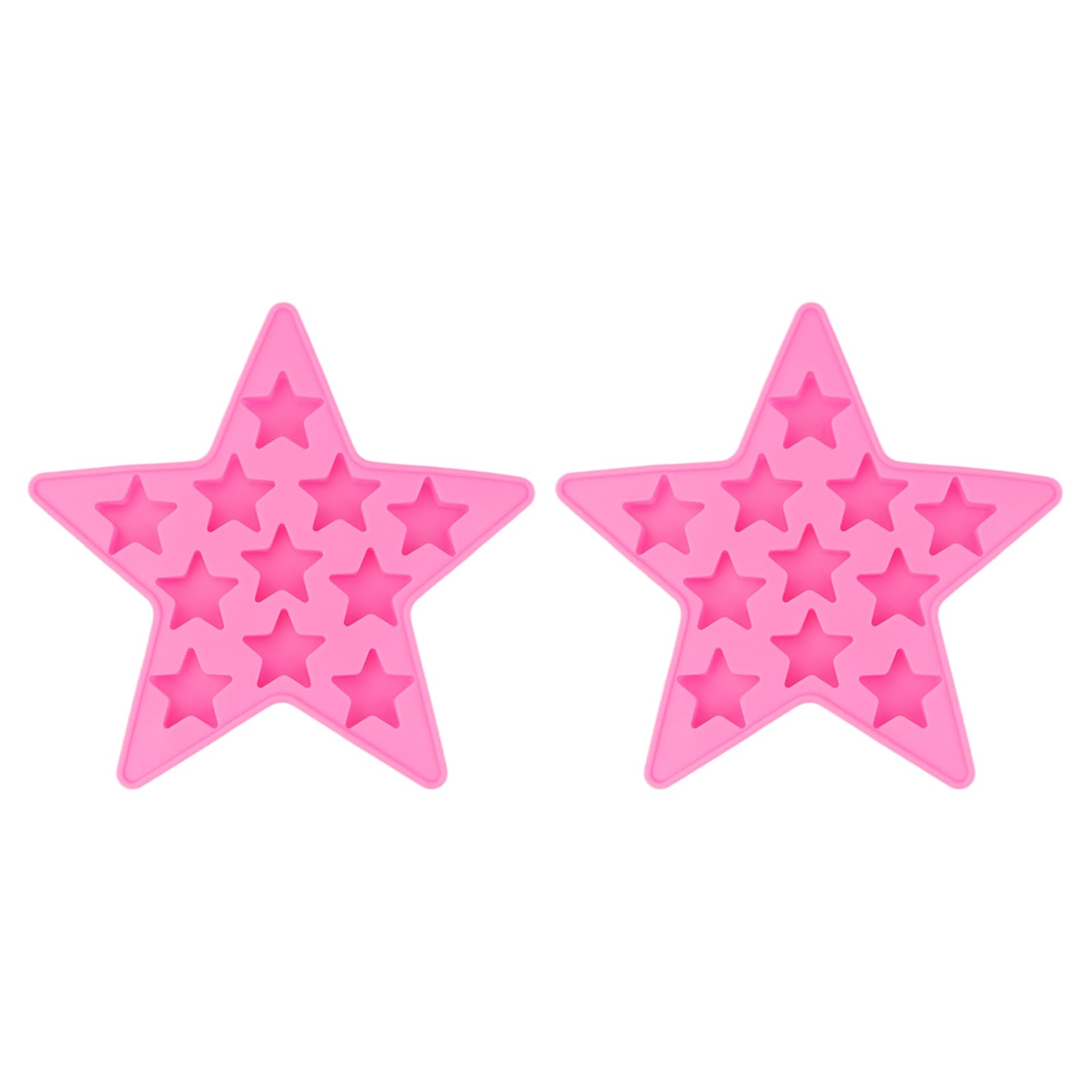 2PCS Star Shaped Silicone Ice Cube Tray, Reusable Silicone Ice Maker for Whiskey Drinks, Freeze Star Ice Mold Pentagram Ice Trays Club Bar Party Use
