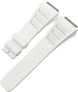 19mm Quality Rubber Watchband Replacement For Richard Mille RM035 011 055 030 Black White Red Metal Interface Watch Strap