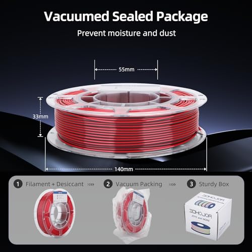 Image of 3DHoJor 3D Printer Filament Bundle, Silk PLA Filament 1.75mm, Dual Color Filament 200gX 4 Spools Silk Filament Bundle Multicolor