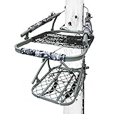 Hawk Ultra-Lite Climber Portable Aluminum Big Game Hunting Tree Stand with 20' x 27' Platform & Adjustable Net Seat