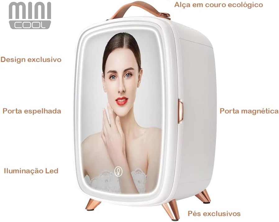 Mini Geladeira Beauty porta espelhada e LED – Review após 30 dias de uso