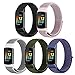 WNIPH Nylon Loop Watch Bands Only Compatible with Fitbit Charge 5 Bands, 5 Pack Adjustable Soft Breathable Sport Loop Wristband Replacement Straps for Charge 5 Activity Tracker Women Men