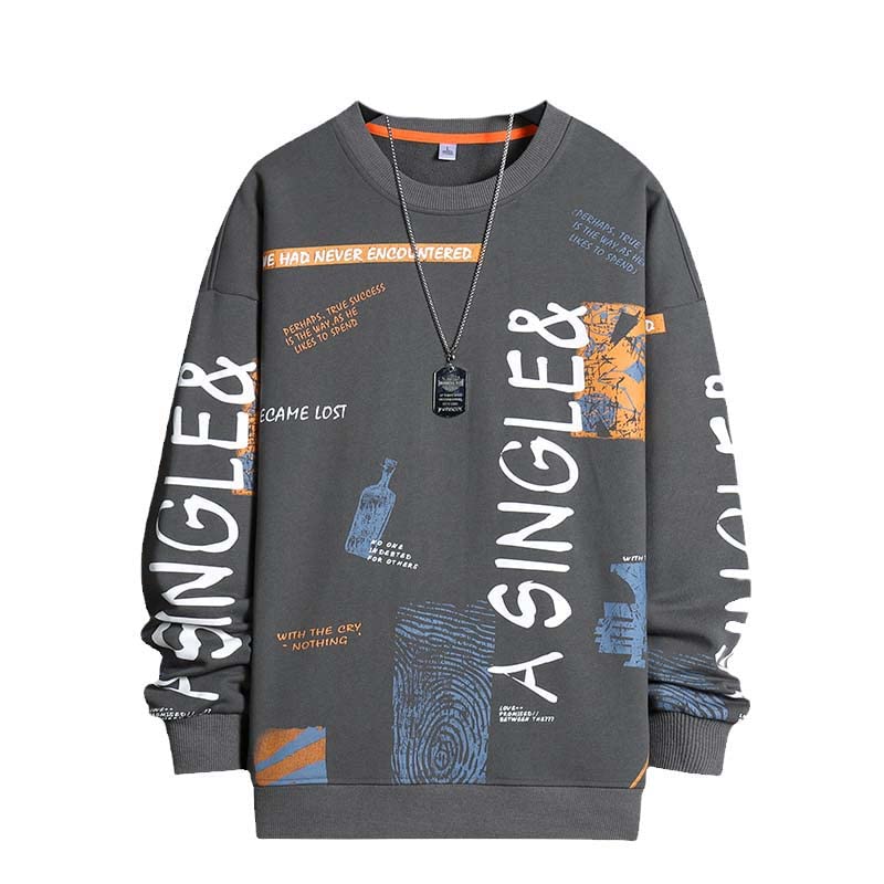 Sweat japonais Harajuku Xyve5566gray9 en coton de qualité supérieure pour homme