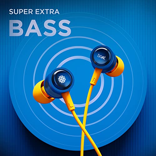 Image of boAt Bassheads 152 Sunburn Edition in Ear Wired Earphones with Mic(Jazzy Blue)