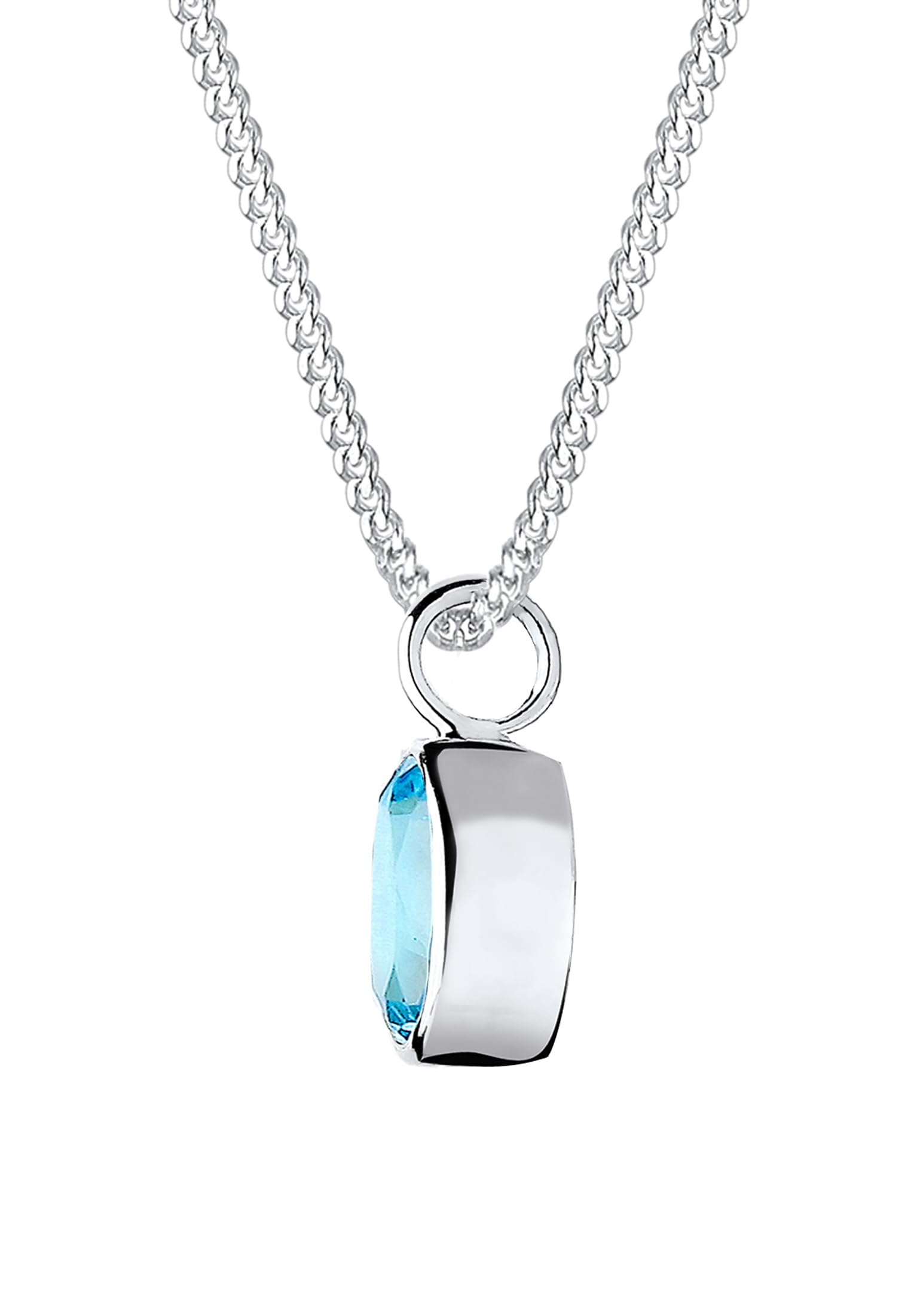 Elli 0103291115 - Collar para mujer con colgante de piedra preciosa básica, plata 925, topacio brillante, color azul