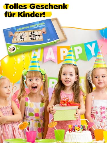 Hockey Brettspiel, Holz Sling Puck Spiel, Zwei-Spieler-Brettspiel,Tischhockey, Schnell Bouncing Brettspiel, Portable Schachbrettset Partyspiele Tisch-Desktop-Spiel