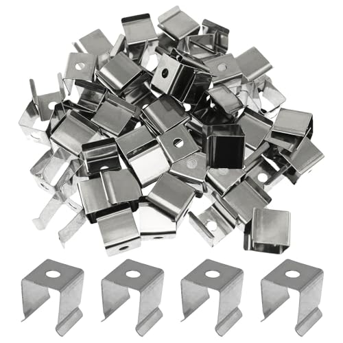 yyangz 60PCS Stainless Steel Light Strip Fixing Clips with Screws LED Light Strip Mounting Bracket...