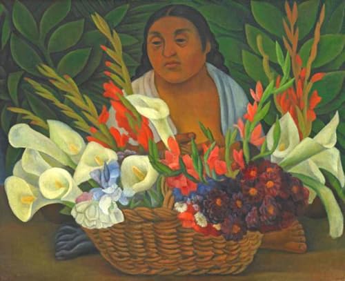 Affiche Diego Rivera Panier de fleurs pour salon élégant et décoration murale