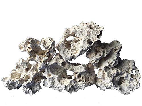 TM Aquatix Aquarium Rock Fish Tank Stones Limestone Ideal for Malawi Cichlid - Improves Water Parameters (15kg, White Limestone) — image 1