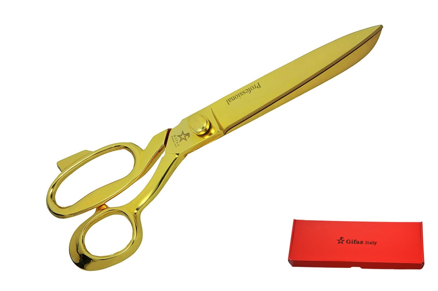 Gifaz Tijeras de costurera para inauguración y ceremonias de corte de cinta dorada. 26 cm