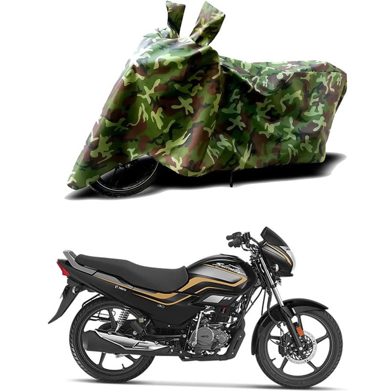 Image of 100% Water Resistant Bike Scooty Two Wheeler Body Cover Compatible for Hero Super Splendor Drum /UV-Rays /Heat Protection /Birds Dropping /Scratchproof /Dust Proof /Waterproof /All [Green MJ]