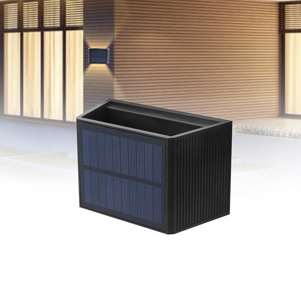 SOLARI Dual Sided up Down Solar Wall Light Waterproof Outdoor Sconces for Exterior House Garden Yard Patio Pathway Lighting