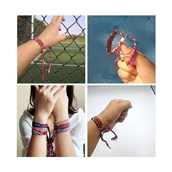 Tangser Nepal Woven Friendship Bracelets with a Sliding Knot Closure for Women, Kids, Girls, VSCO Girl and Men – Adjustable - Mix Color Random（Pack of 12）