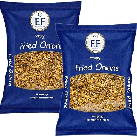 EF - Crispy Fried Onions (2 PACK) 14 oz each, Kosher, Halal, Product of Netherlands Cover
