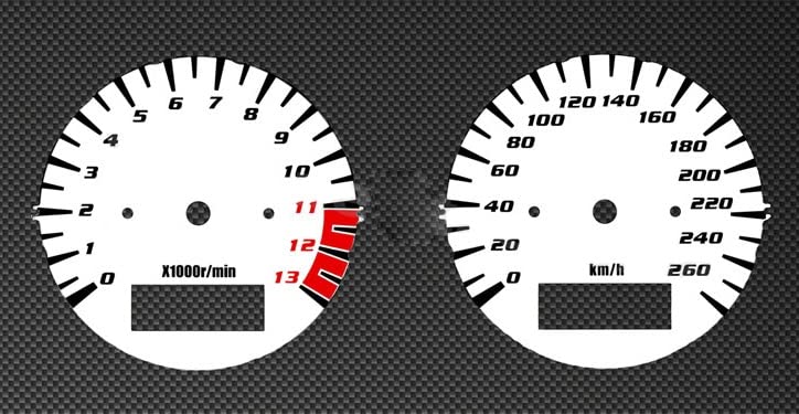 White Speedometer and Tachometer gauges for Suzuki GSF1200 Bandit 1996-2006