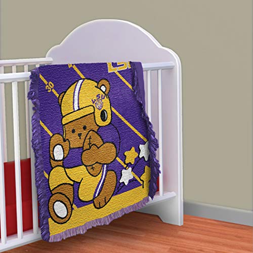 Jeté de lit bébé LSU Tigers Northwest en jacquard tissé de 91 x 116 cm