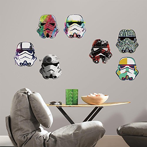 RoomMates Star Wars Kunstvoll głowice ministratora, do zdejmowania i naklejania, wielokolorowe
