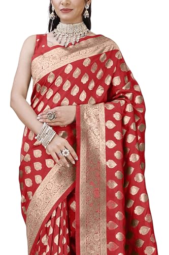 Image of MIRCHI FASHION Women Saree | Banarasi Silk Woven Design Daily Regular Use Sari with Blouse
