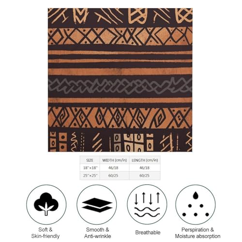 African Mud Cloth Tribal Head Scarf Like Silk Scarf Lightweight Fashion Satin Hair Bandanas for Women Boho Headscarf Hair Wrap Bandana Headband Handkerchief Silk Scarves for Bag Purse Neck 18 Inch2