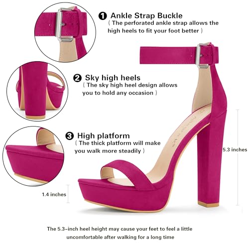 Image of Allegra K Women's Platform High Heel Ankle Strap Chunky Heels Sandals