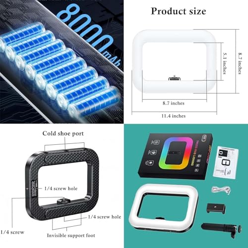 Image of Ring Light for Phone, Phone Ring Light Stabilizer for Video Recording,Smartphone Video Rig for Tiktok Vlogging,RGB Video Light for Photography Filmmaking Video Maker,Stabilizer Light Combination