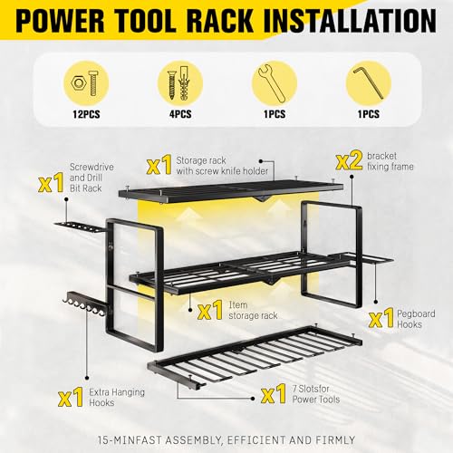 Hipidian Wall Mount Tool Rack