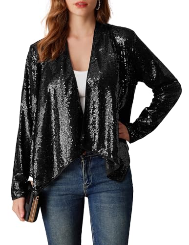 Chaqueta de lentejuelas brillantes GRACE KARIN blazer para fiestas y eventos nocturnos