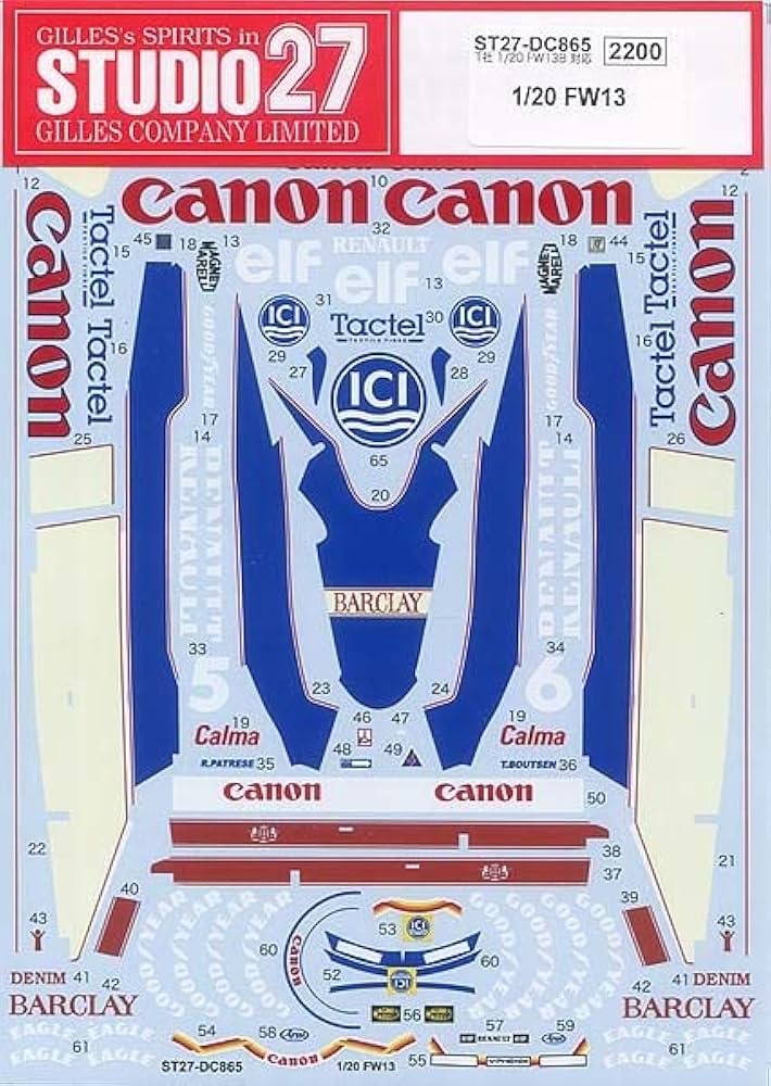 Amazon | スタジオ27(STUDIO27) ST27-DC865 1/20 FW13 1989