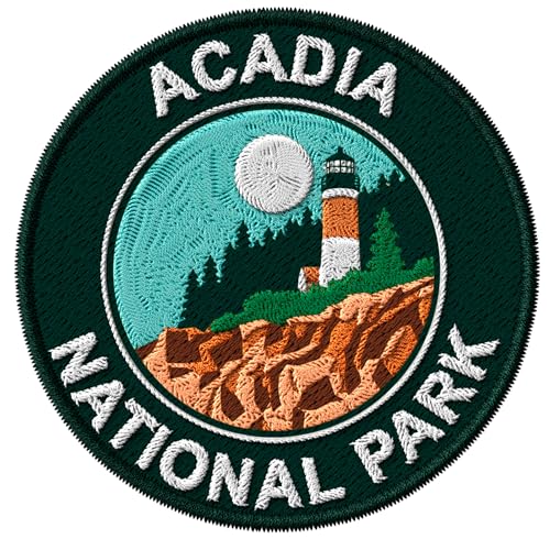 Acadia National Park Maine Patch for Clothes Lighthouse Coastline Ocean