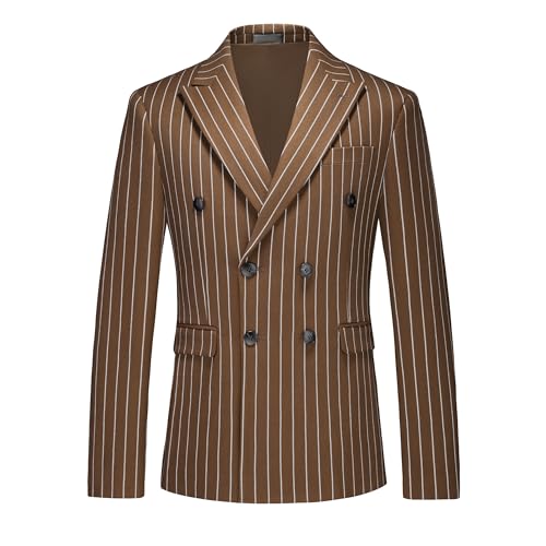 MOGU Men’s Striped Sport Coat – Slim Fit Pinstripe Blazer Suit Jacket for Men, Business Casual Dress Coat
