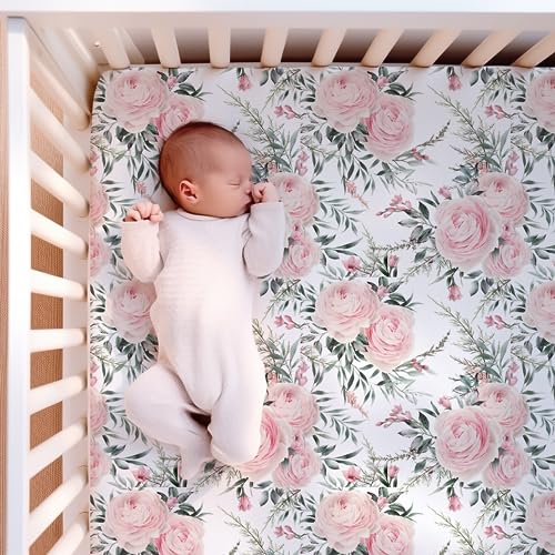 Image of Crib Sheets for Girls – Luxuriously Soft Cotton Blend Blend Crib Sheet for Girl Crib Sheet Mattress & Toddler Sheet by Max&So