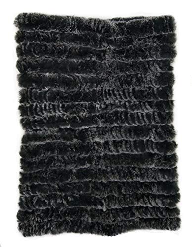 Hima Nice Glory Real Knitted Rex Rabbit Fur Winter Tube Scarf Neck Warmer
