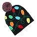Supervisor Lotsa Lites! Flashing Holiday Knitted Hat Light Up Beanie (Black)