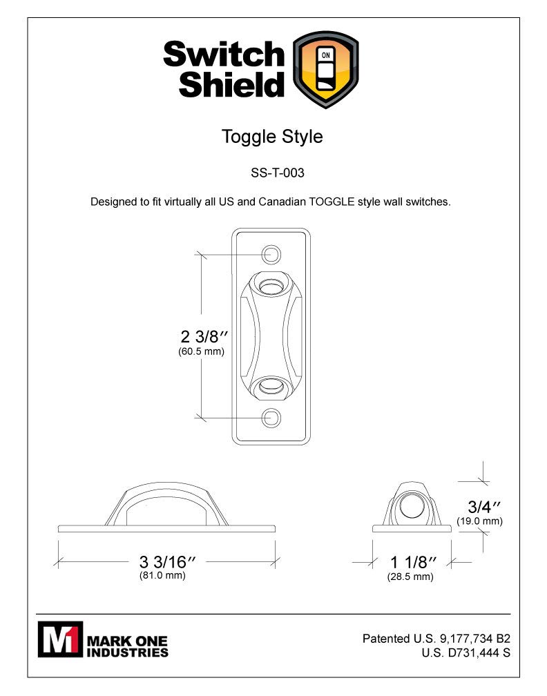 Clear Light Switch Guards, 3 - Pack | Toggle Style | Child Safety Cover | Light Switch Protection | Two Levels of Security | Home and Office