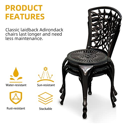 Dwvo PATIO DINING CHAIRS Outdoor Cast Aluminum Outdoor Chairs Set Of 2, All-Weather Patio Dining Chair thumb #2