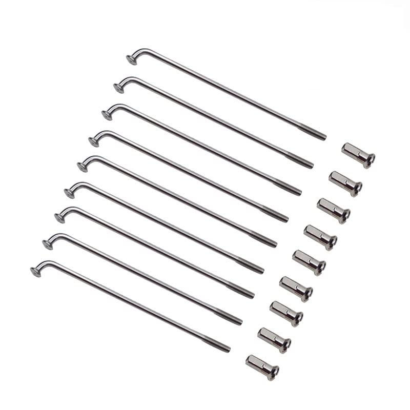 40PCS Electric Bicycle Spokes 12G Diameter 2.6mm Bike Wheel 304 Stainless Steel Sliver Length 152mm-196mm(Length 186mm)