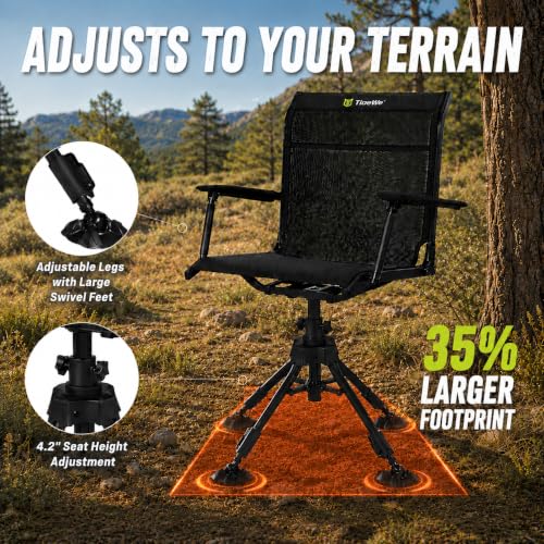 Image of TIDEWE Hunting Chair with Seat Cover, 360 Silent Swivel Seat, Standard