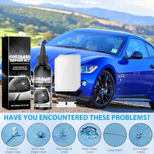 Image of 2PCS Upgrade Car Windshield Crack Repair Kit, Glass Repair Liquid for Cracks Glass Cracks Gone Repair Kit Windshield Repair Kit, Quick Fix Windshield and Glass Repair Tools for Chips and Cracks