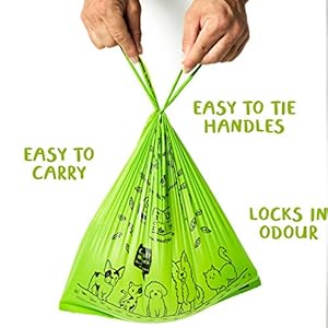 PLANET POOP Home Compostable Dog Poop Bags, 30 Count, XL Sized Cat Litter Box Clean-up with Handles, Biodegradable for Dogs Extra-Large Grocery Supplies