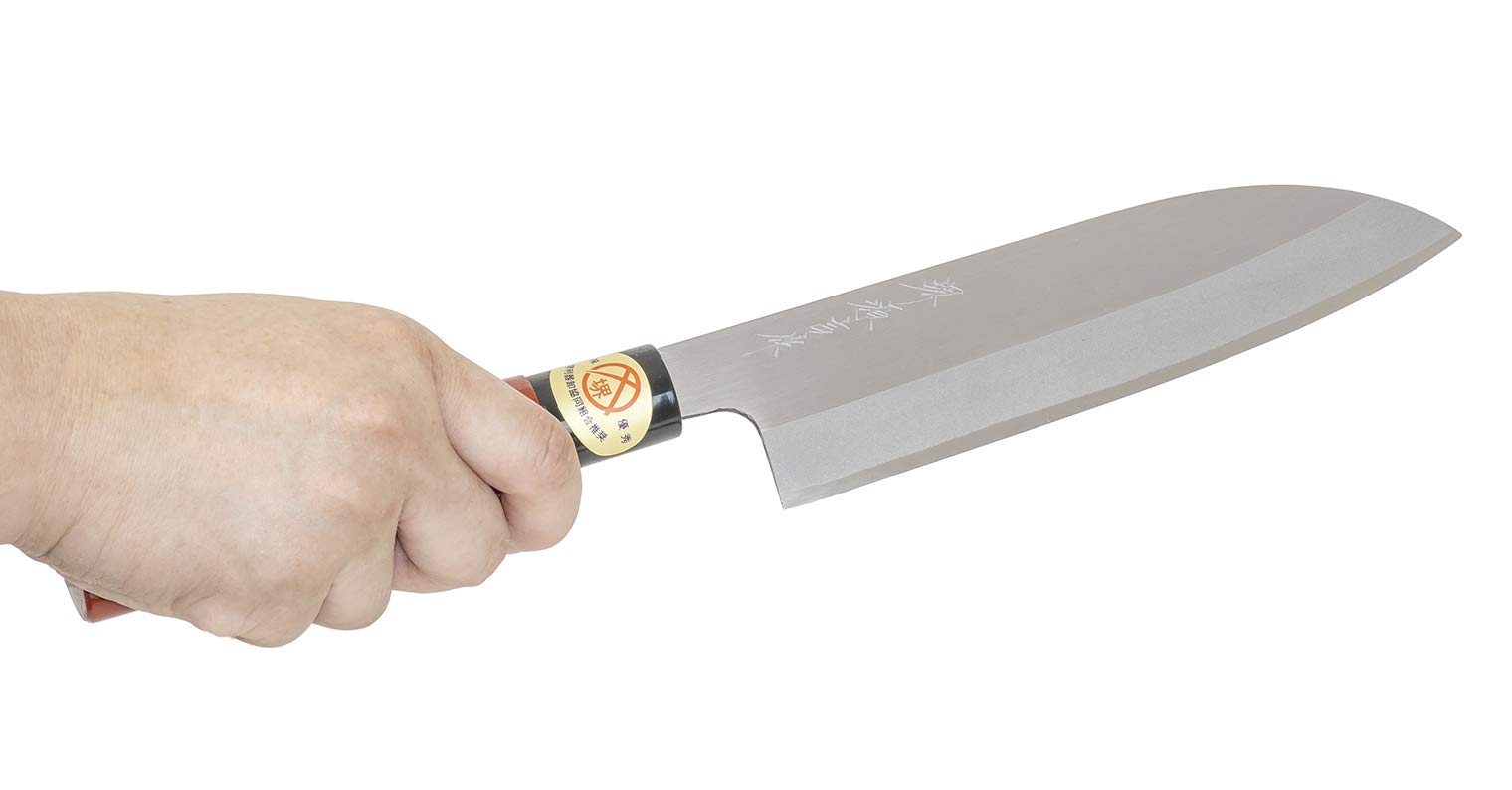 Amazon｜堺源吉 日本製 三徳 包丁 180mm 白鋼三枚打 根来塗柄 食洗器