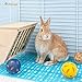 Niteangel 2 Pieces Rabbit Playpen Feet Mats for Cage, Comes with 4 Fixed Tabs (Blue)