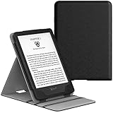 MoKo Case Fits All-New Kindle (10th Generation, 2019) / Kindle (8th Generation, 2016), Premium Vertical Flip Cover with Auto Wake/Sleep Function - Black