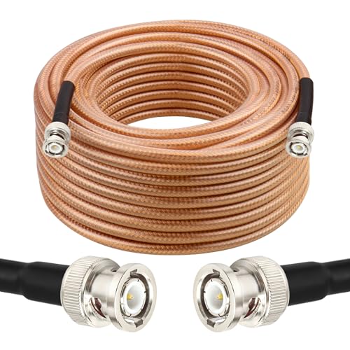 Câble coaxial BNC mâle vers BNC mâle RG8X de 15,2 m flexible 50 Ohm