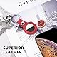 Ainiv Schutzhülle für AirTag, Leder Keyring Schutzhülle Kompatibel mit AirTags, Leder Keyring für AirTag, Tragbar Leder Hülle Schlüsselanhänger Case, Cover mit Schlüsselanhänger, Rot