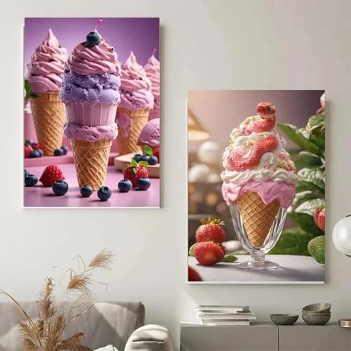Art Affiches Toile Vanille et Fruits : Tableau Mural Élégant 80x110