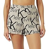 Calvin Klein Damen Schlaf Shorts, Large Block Logo Winter Linen, M