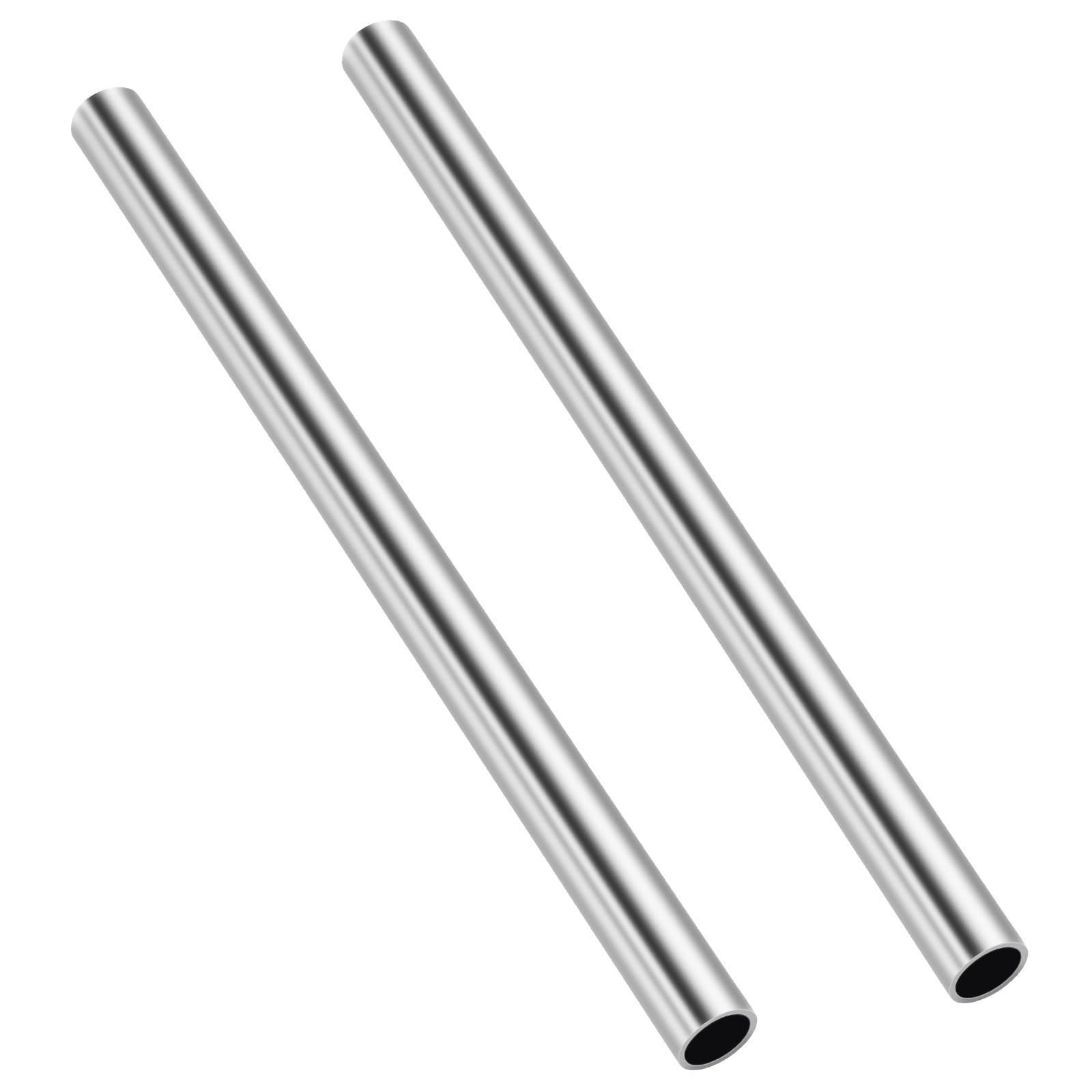 Photo 1 of 1/2 Inch (12.7mm) OD Round Metal Pipe, 304 Stainless Steel Tubing, 12" Length Weldable Industrial Straight Tube, 2 PCS