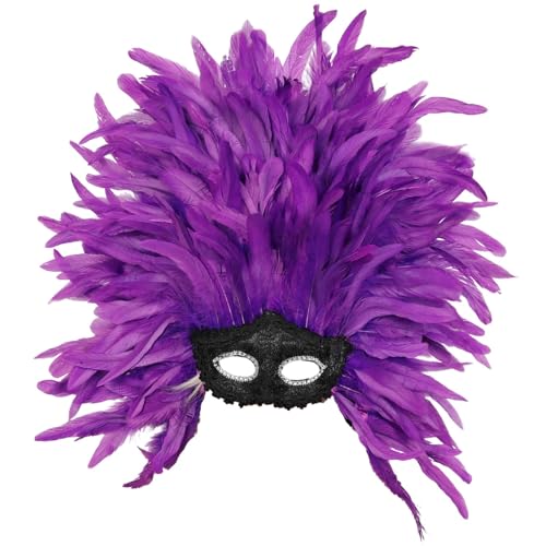 Masque vénitien de créateur blanc et violet pour mascarade