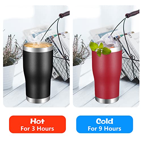 Image of VEGOND 20oz Tumbler Stainless Steel Tumbler Cup with Lid And Straw Vacuum Insulated Double Wall Travel Coffee Mug(Black 1 Pack)